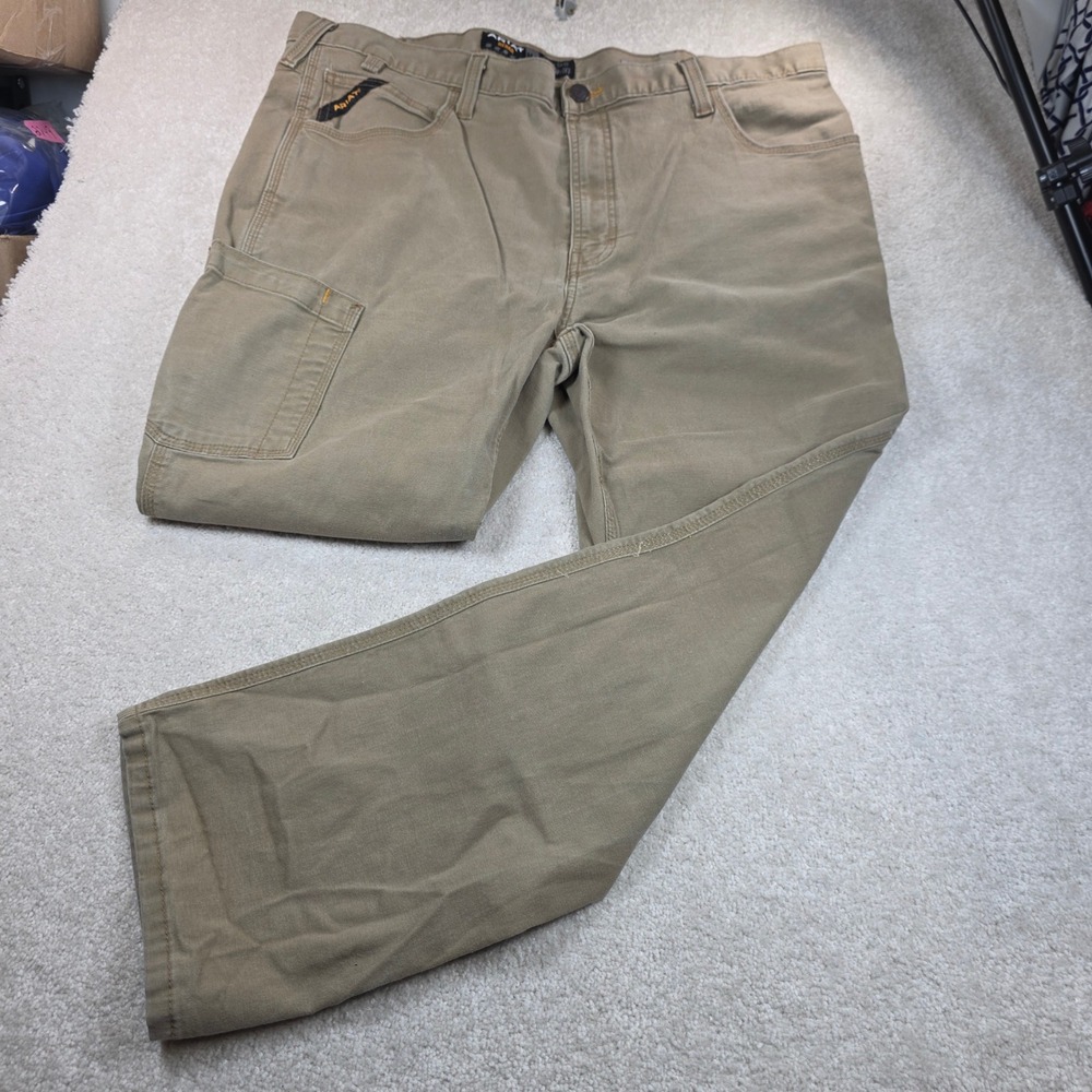 Ariat Rebar M4 Pants 42/30 Work Utility DuraStretch Relaxed Straight Field Khaki